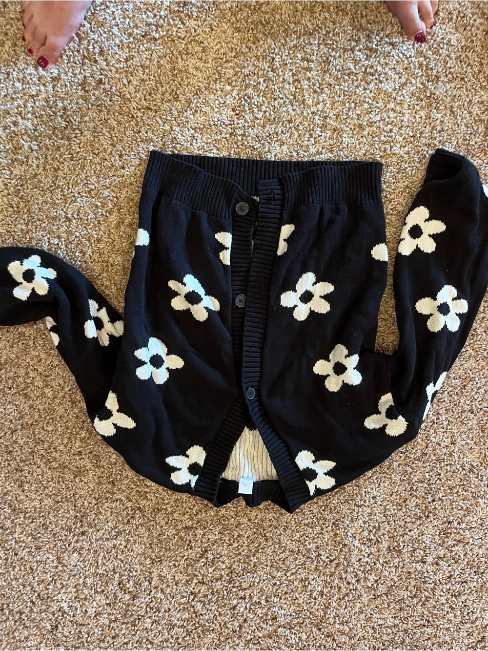 Old Navy black floral cardigan